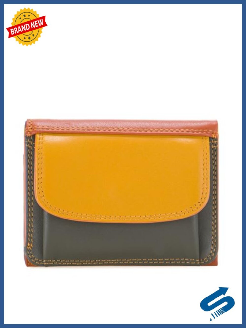 Mini Tri-fold Leather Wallet with 3 Card Slots and Coin Pocket